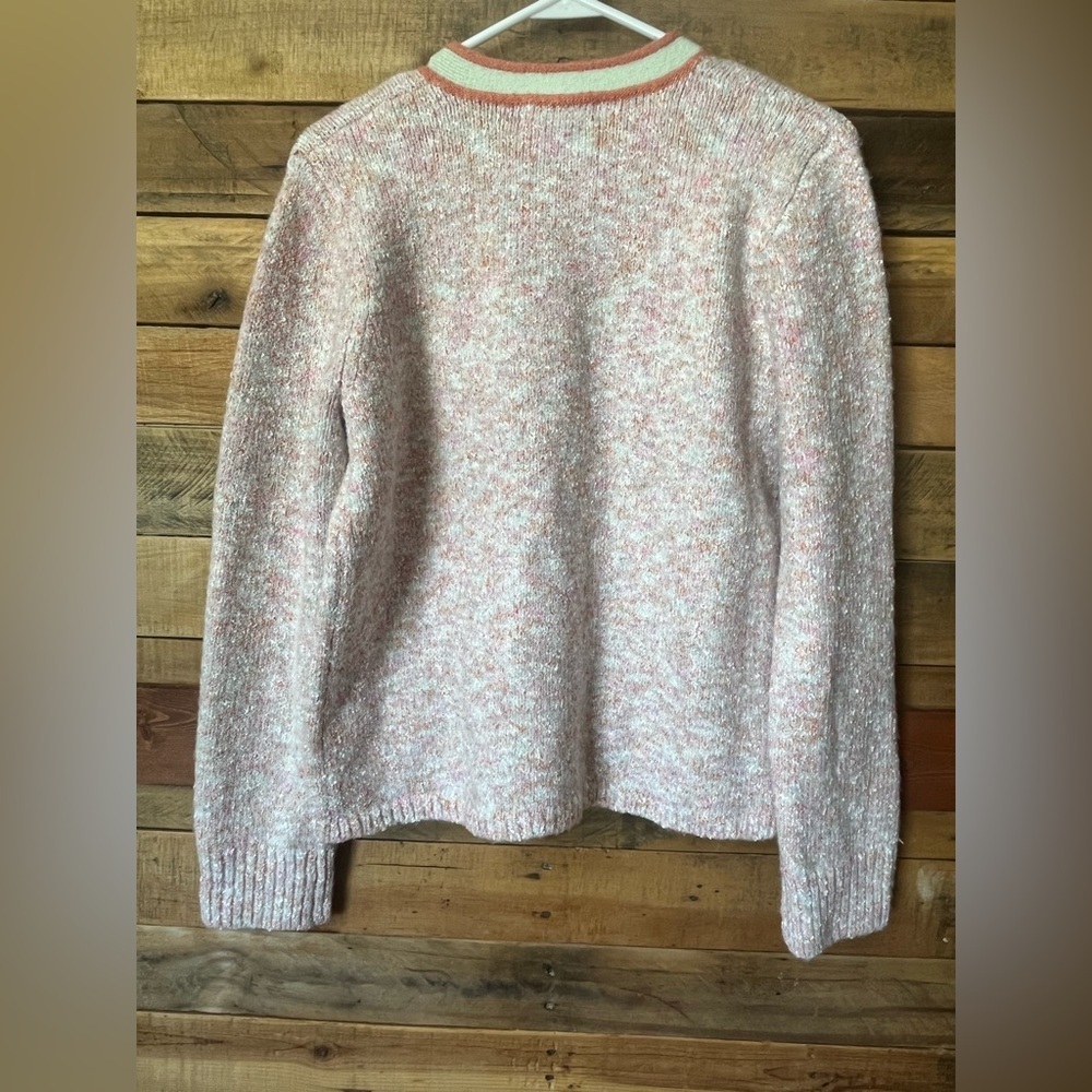 J. Crew Marled Sweater Lady Jacket Soft Colors Size M - Picture 8 of 9